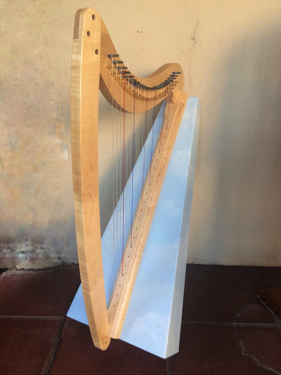 small blue lap harp 1